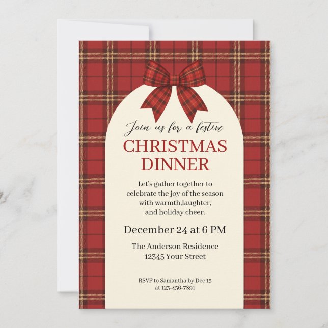 Invitación Noche de Navidades de vacas y trenzas festivas - (Anverso)
