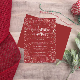 Invitación Noche de nieve celebremos la fiesta navideña