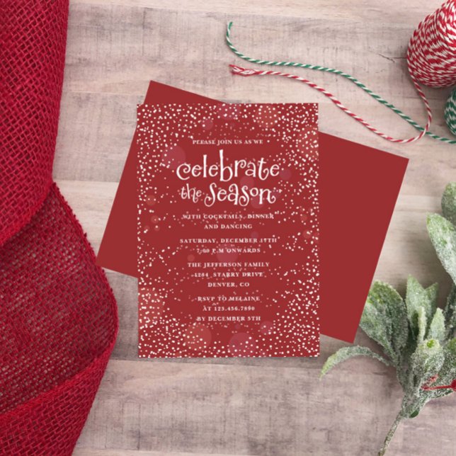 Invitación Noche de nieve celebremos la fiesta navideña (Subido por el creador)