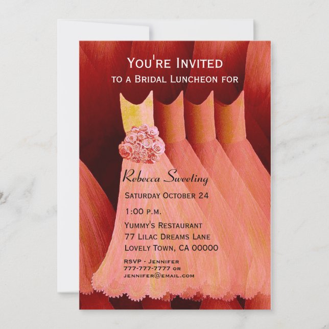 Invitación Noche de Novia o Vestidos de brunch (Anverso)