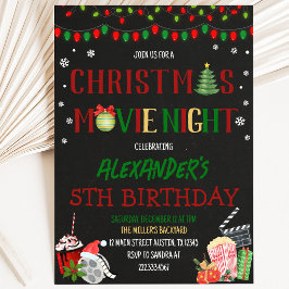 Invitación Noche de Película de Navidad