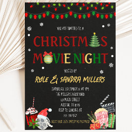 Invitación Noche de Película de Navidad