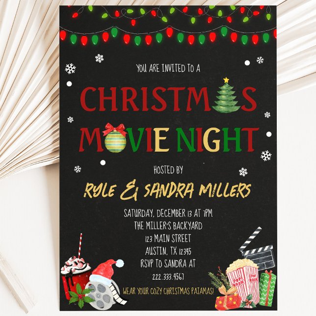 Invitación Noche de Película de Navidad (Subido por el creador)