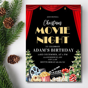 Invitación Noche de Película de Navidad en el Patio trasero F