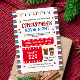 Invitación Noche de películas de Navidades curos