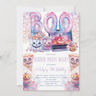 Invitación Noche de películas de terror Halloween Sleepover