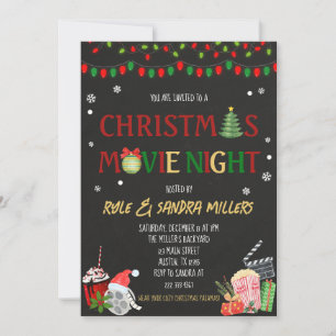 Invitación Noche de películas para navidades