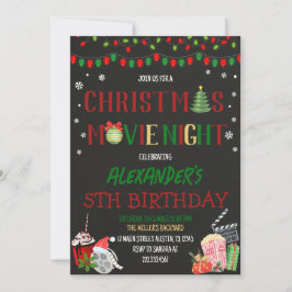 Invitación Noche de películas para navidades