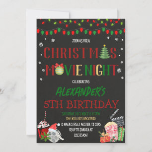 Invitación Noche de películas para navidades