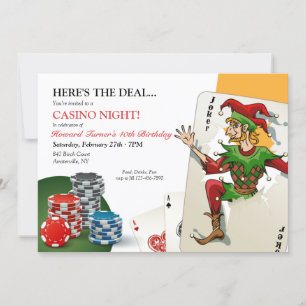 Invitación Noche de póquer en casino