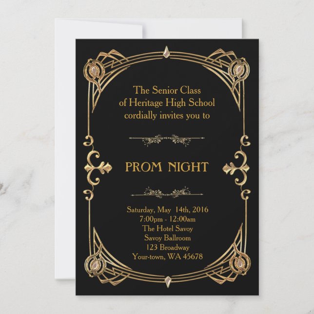 Invitación Noche de Prom Senior (Anverso)