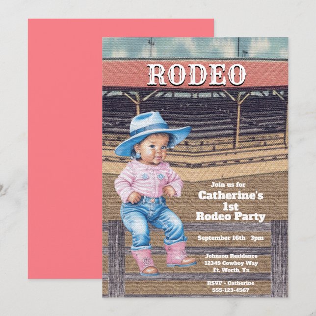 Invitación Noche de Rodeo Occidental (Anverso / Reverso)