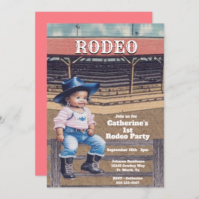 Invitación Noche de Rodeo Occidental (Anverso / Reverso)