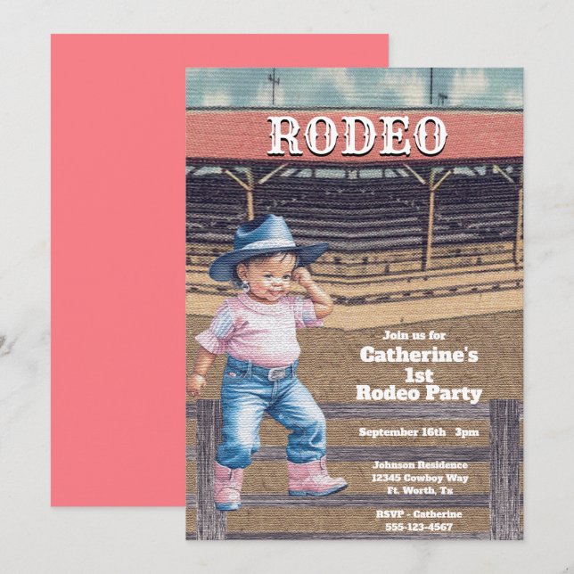 Invitación Noche de Rodeo Occidental (Anverso / Reverso)