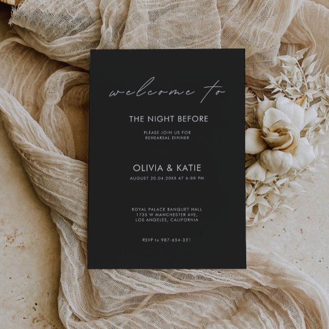 Invitación Noche de Rótulo de Cena de Ensayos bodas, (Wedding Rehearsal Dinner Sign Night, Invitation)