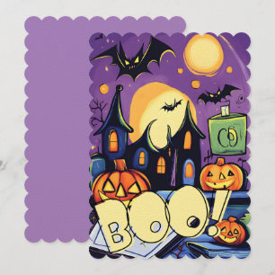 Invitación Noche de salida de Halloween Ghoul: Calabazas, mur