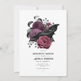 Invitación Noche de soltera gótica floral malva glamour vinta