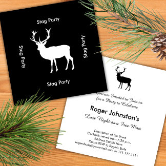 Invitación Noche de soltero - Despedida de soltero negro y bl