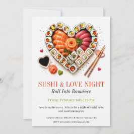 Invitación Noche de Sushi y Amor - Sushi de San Valentín
