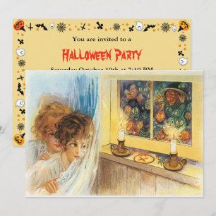 Invitación Noche de Terror Vintage Cuando Salen los Duendes
