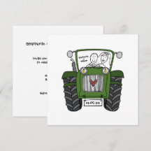 Noche de Tractor Verde de Boda de País personaliza
