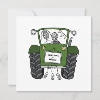 Noche de Tractor Verde de Boda de País personaliza