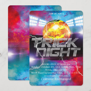 Invitación Noche de Truco Bola de Discoteca de Halloween Cala