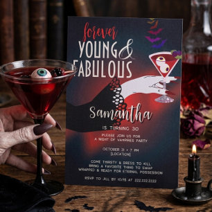 Invitación Noche de vampiros Fiesta de cumpleaños de Hallowee