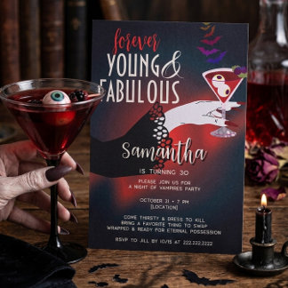 Invitación Noche de vampiros Fiesta de cumpleaños de Hallowee