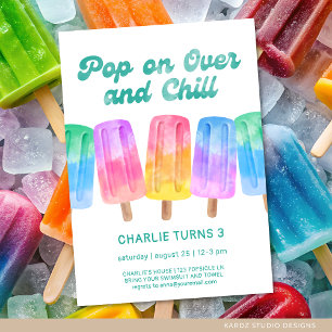 Invitación Noche de verano colorido de popsicle cualquier niñ