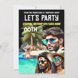 Invitación Noche de verano de la isla de los posters de la pe