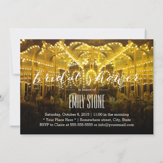 Invitación Noche de verano, merry go round british Shower (Anverso)