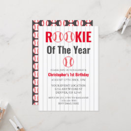 Invitación Noche del Año Béisbol Primer Cumpleaños