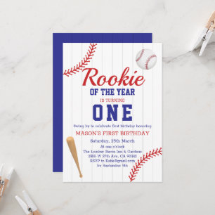 Invitación Noche del Año Béisbol Primer Cumpleaños