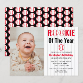 Invitación Noche del Año Béisbol Primer Cumpleaños