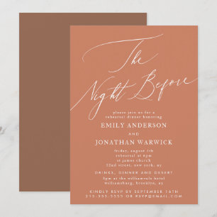 Invitación Noche del desierto antes del ensayo Boda de la cen