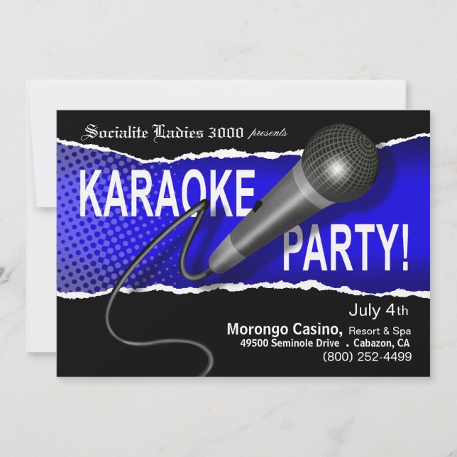 Invitación Noche del Fiesta Karaoke (Anverso)