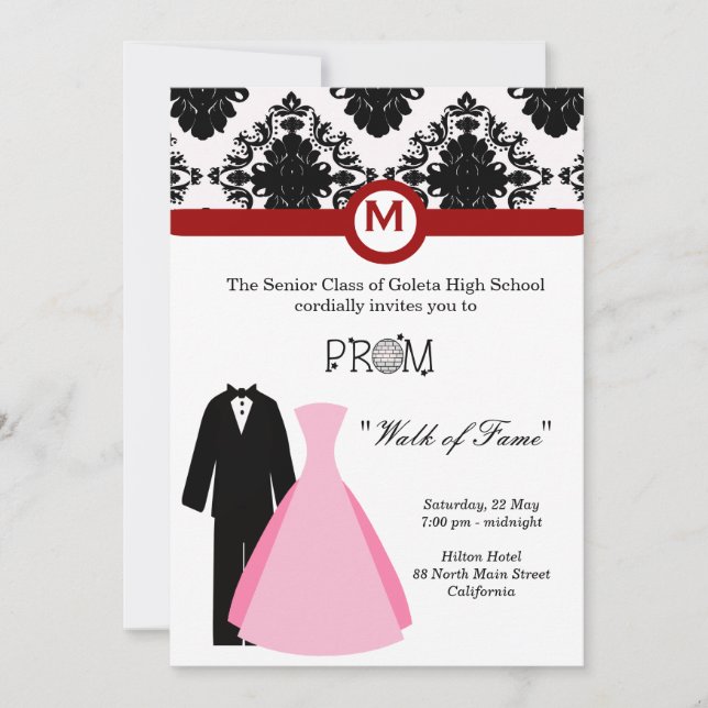 Invitación Noche del Prom (Anverso)