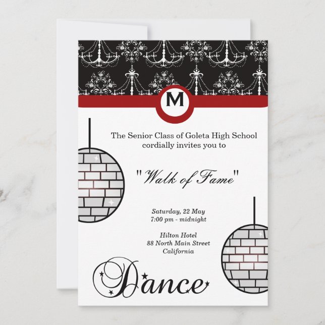 Invitación Noche del Prom (Anverso)