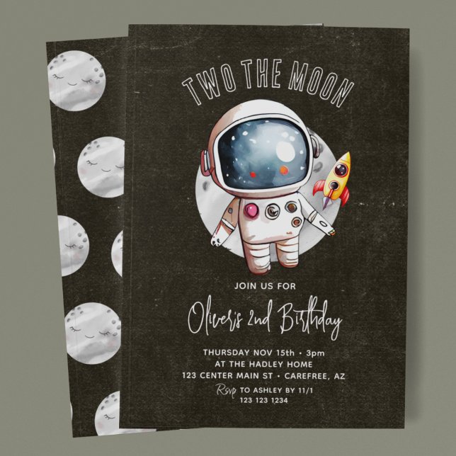 Invitación Noche Dos a la Luna 2do Cumpleaños (Subido por el creador)