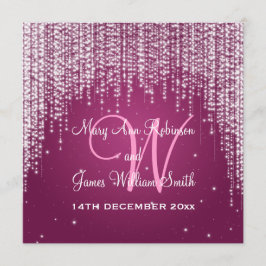 Invitación Noche elegante de bodas Dazzle Berry Pink