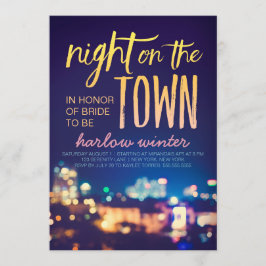 Invitación Noche en el fiesta de Bachelorette de la ciudad