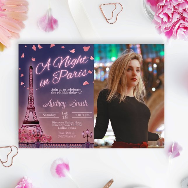 Invitación Noche en París - Cumpleaños con foto (Subido por el creador)