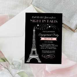 Invitación Noche en París Torre Eiffel Fiesta de compromiso r