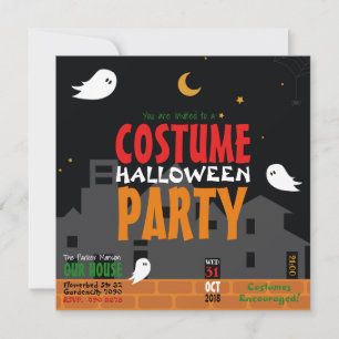 Invitación Noche espeluznante fiesta de disfraces de Hallowee