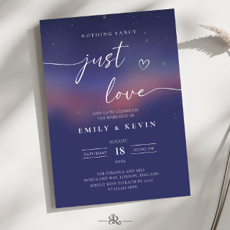 Invitación Noche estrellada caprichosa guion boda moderna 