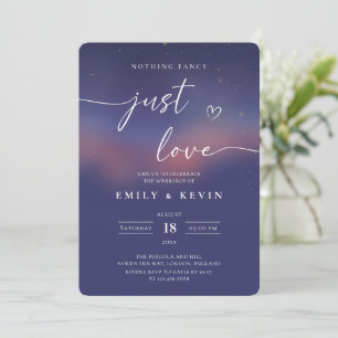 Invitación Noche estrellada caprichosa guion moderno boda 