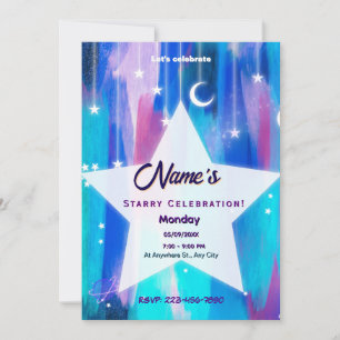 Invitación Noche estrellada con estrella fugaz