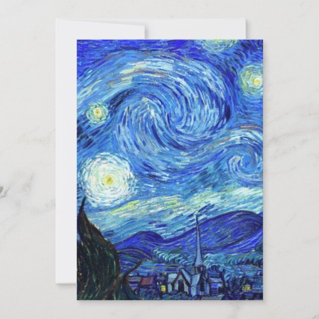 Invitación Noche estrellada De Vincent Van Gogh (Anverso)
