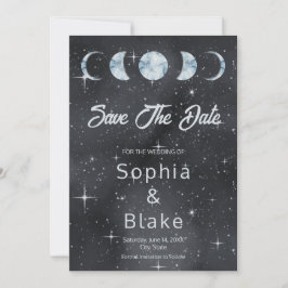 Invitación Noche estrellada Fases lunares Zodiaco Salva la fe
